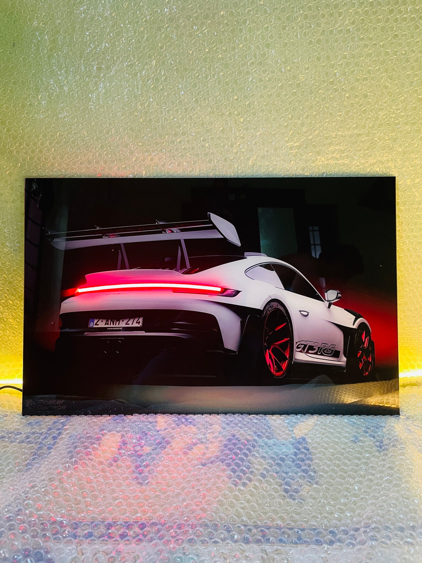 Porsche - Neon LED Car Poster