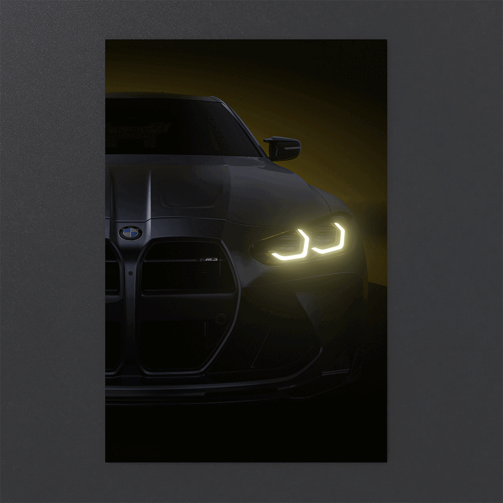 BMW M3 - Neon LED Car Poster