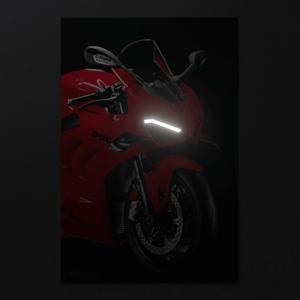 Ducati Panigale V4 - Neon LED Bike Poster
