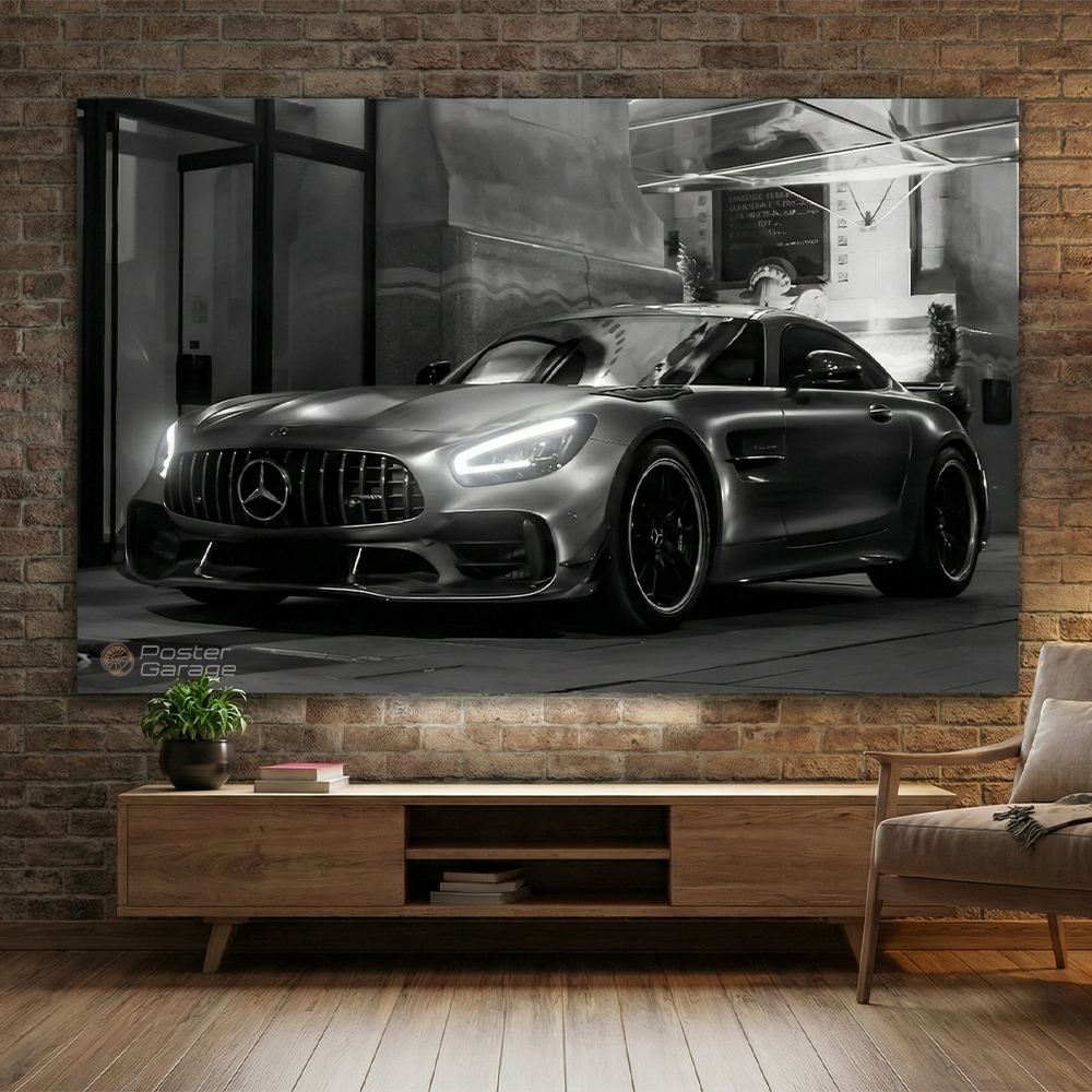 Mercedes Benz AMG GT - Neon LED Car Poster