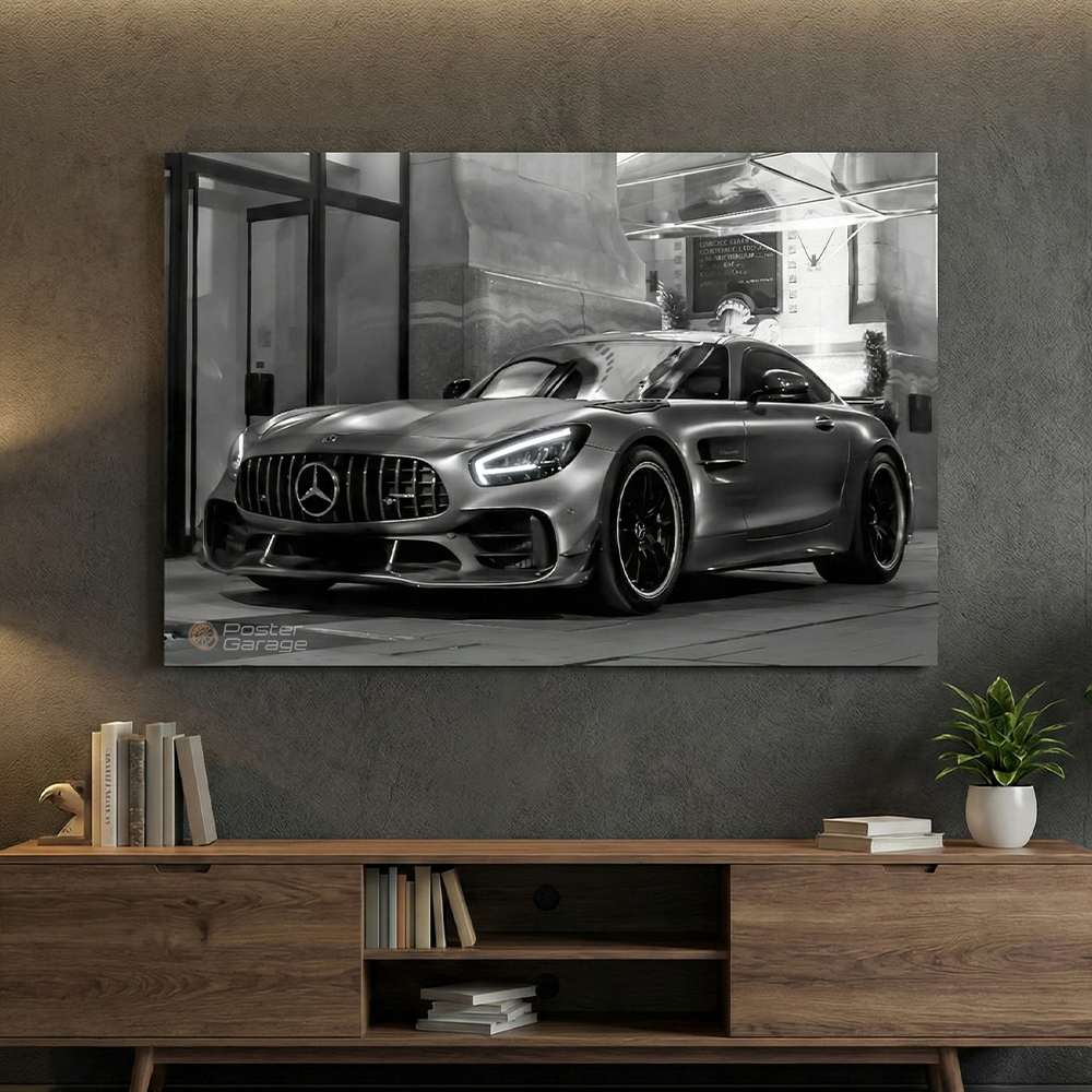 Mercedes Benz AMG GT - Neon LED Car Poster
