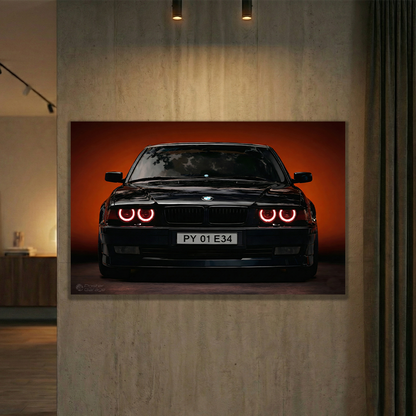 BMW E38 - Neon LED Car Poster