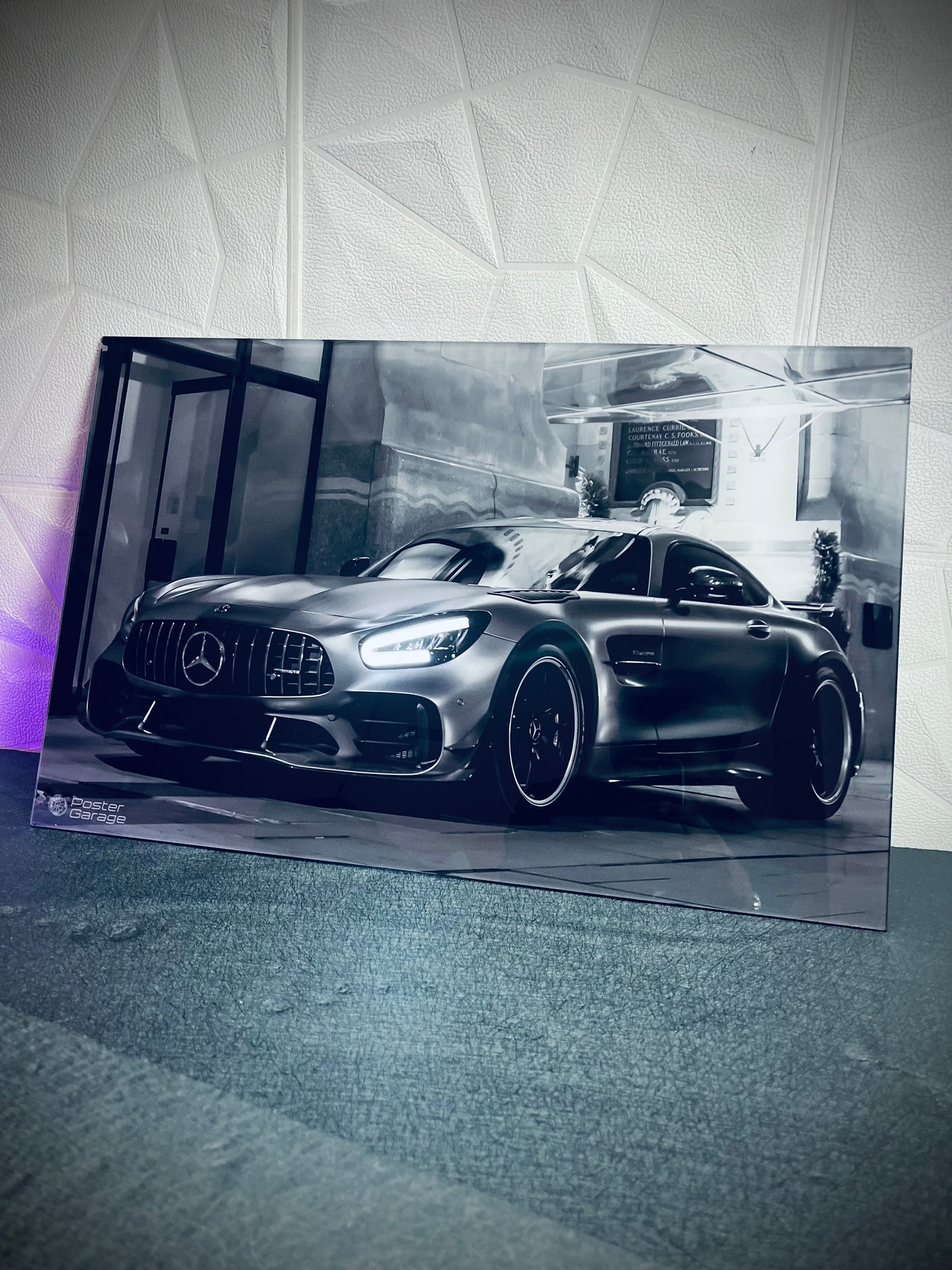 Mercedes Benz AMG GT - Neon LED Car Poster