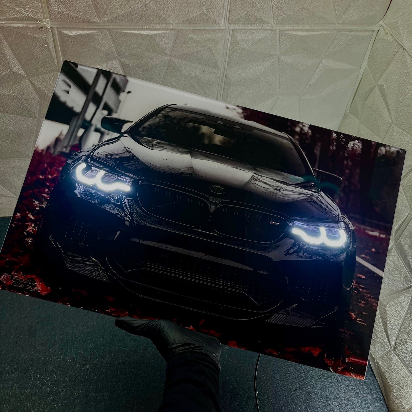 BMW M5 Black - Neon LED Car Poster