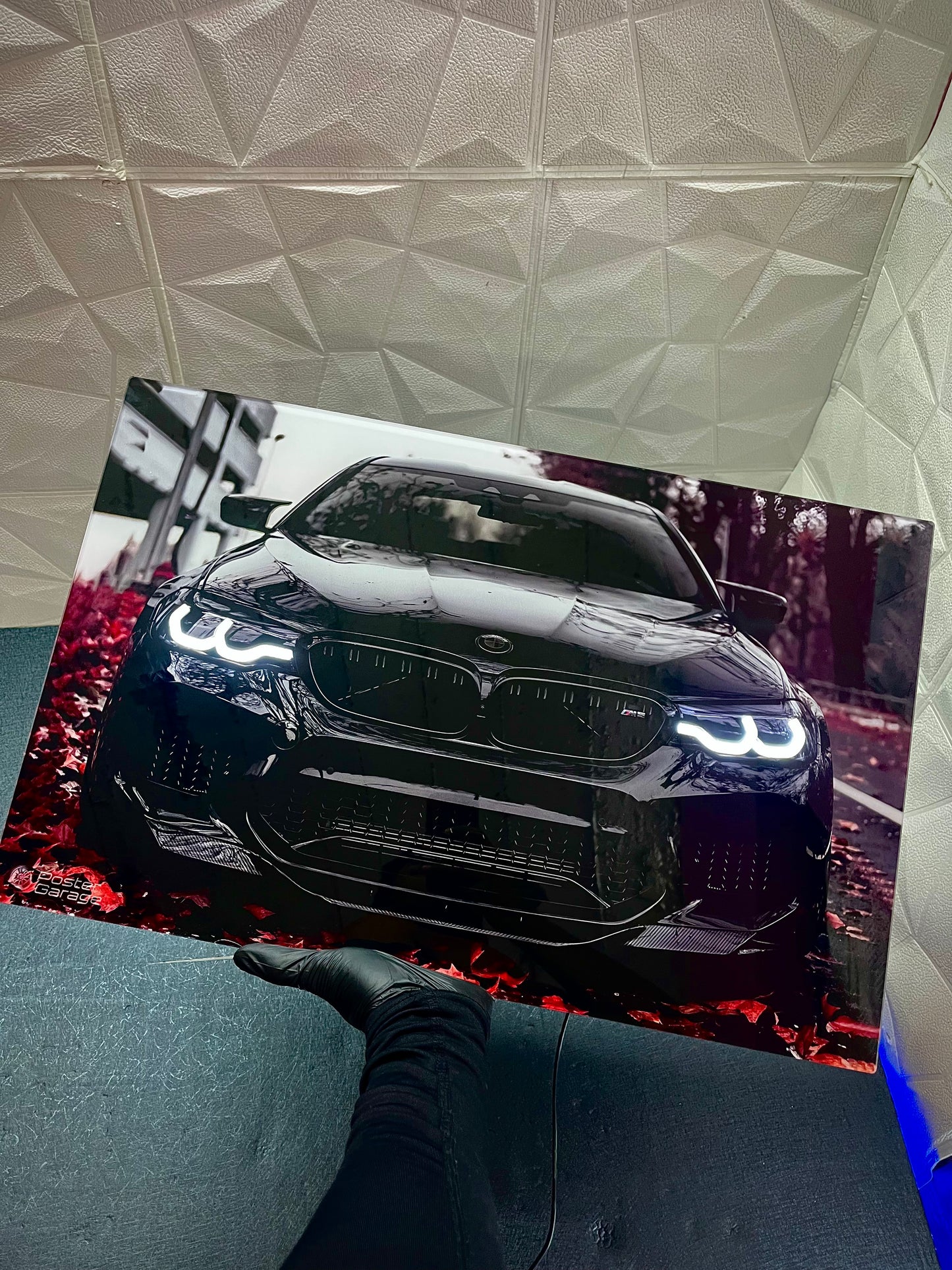BMW M5 Black - Neon LED Car Poster