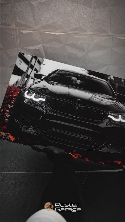 BMW M5 Black - Neon LED Car Poster
