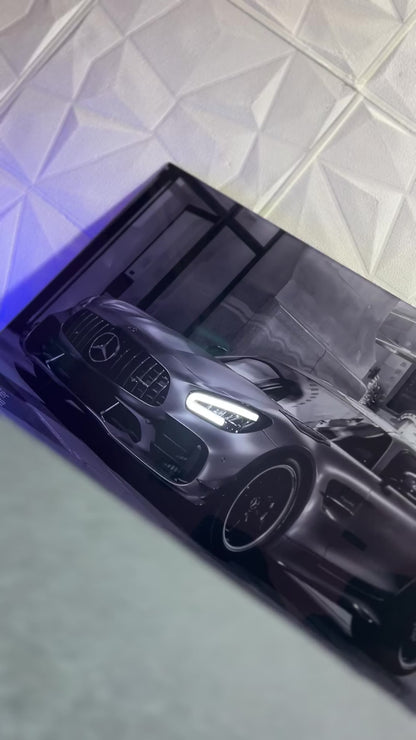Mercedes Benz AMG GT - Neon LED Car Poster
