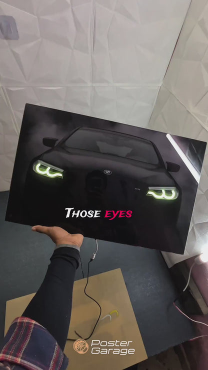 BMW Black - Neon LED Car Poster (RGB Color Changing with Remote Control - Limited Pieces)