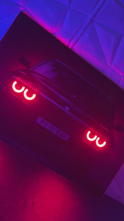 BMW E38 - Neon LED Car Poster